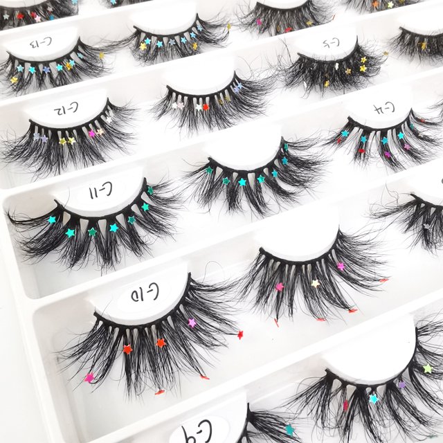 VONKY 2pcs/set Rock Holidays With Glittery Eyelashes With Sequins For Dramatic Look Easy Application Q-43