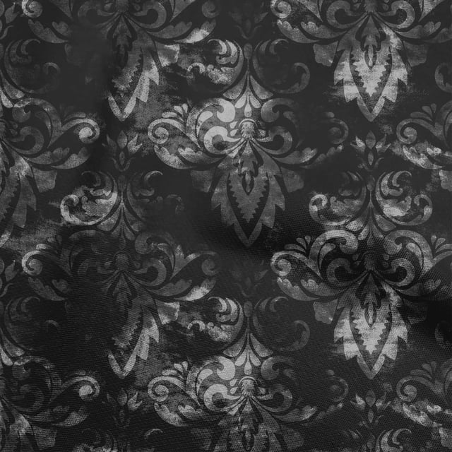 oneOone Cotton Jersey Gray Fabric Damask Sewing Material Print Fabric By The Yard 58 Inch Wide