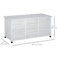 thumbnail image 3 of Outsunny Coffre de Terrasse en Bois Conteneur de Rangement Extérieur avec Fente d'Aération Blanc, 3 of 10