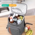 thumbnail image 2 of WEYOUNG 18L Thermal Rucksack Waterproof Outdoor Backpack Barbecue Cooler Compartments Pocket Bag Oxford Cloth School Pouch Compartments Pocket Gray, 2 of 9