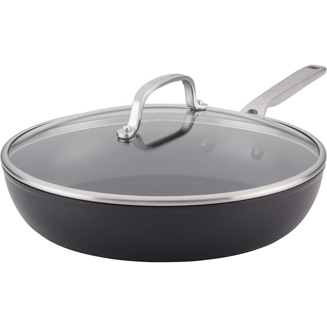KitchenAid - Hard Anodized Induction Cookware, Nonstick Frying Pan with Lid (31cm/12.25in)