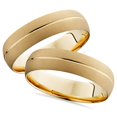 thumbnail image 1 of Gold Matching His Her Wedding Band Brushed Ring 14K Set, 1 of 2