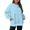 thumbnail image 2 of Timegard Oversized Sweatshirt for Women Crewneck Long Sleeve Tops Fall Fashion Pullover with Pockets, 2 of 8