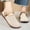 Beige, variant on Wensltd Women Wide Width Shoes Comfortable Round Toe Slip-on Knit Shoes Casual Work Walking Shoes Black