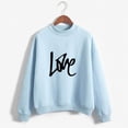 thumbnail image 2 of CEHVOM Femmes Mode Décontractée Imprimé Col Rond Ample Manches Longues Hauts Courts Blouse Chandails Sans Capuche Liquidation, 2 of 5