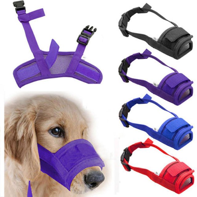 1x Chien Réglable Masque Écorce Morsure Maille Bouche Toilettage Arrêter de Mâcher Hfmqv