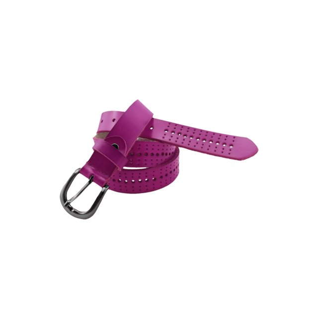 INSPIRE CHIC Women's Rounded Hollow Out Single Pin Buckle Leather Belt Width 1 1/8'