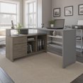 thumbnail image 3 of Bestar Equinox 56W L-Shaped Desk in slate & walnut grey, 3 of 7