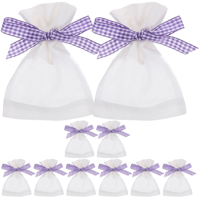 SHISUYAN 10pcs Lavender Sachet Bags Refillable Fragrance Pouches Clear Design