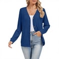 thumbnail image 2 of CFLVAEK Cardigan Sweaters for Women Ribbed Knit Button Down Loose Fitted Long Sleeve Cardigans Fall Trendy Cardigan Sweater Blue XL, 2 of 6