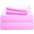 thumbnail image 1 of 1100 Thread Count 100% Egyptian Cotton 3-Piece Fitted Sheet ( 1 Fitted Sheet + 2 Pillow Covers) 18 Inches Deep Pocket Size Stripe Pattern, 1 of 4