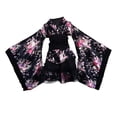 thumbnail image 3 of Esquirla Japanese Floral Short Kimono Robe Blossom Bathrobe Cosplay Fancy Dress for Theme XXXL, 3 of 8