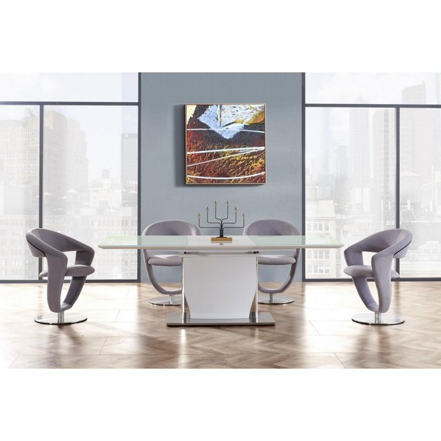 homeroots kitchen & dining 383829 White tone with Pedestal style base Dining Table