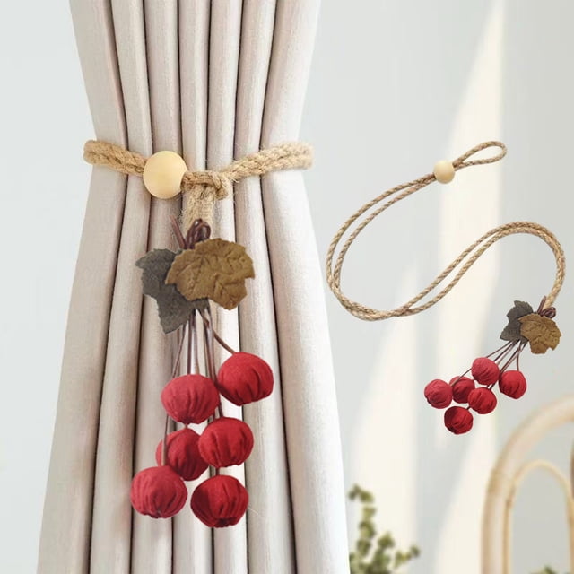 Birdeem Embrasses de Rideaux, Ceinture d'Embrasse de Rideau Citrouille avec Boule Suspendue, Boucle de Rangement en Tissu, Corde Citrouille en Gaze, Ceinture d'Embrasse de Rideau, Crochets d'Embrasse de Rideau, Ceinture Sans Boucle, Embrasses de Rideau Sans Crochets