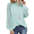 thumbnail image 2 of REDHOTYPE Nouvelle Mode Tout-Match Col Rond à Manches Longues Top Femmes Dentelle Manches en Vrac Chemise Décontractée Top, 2 of 4