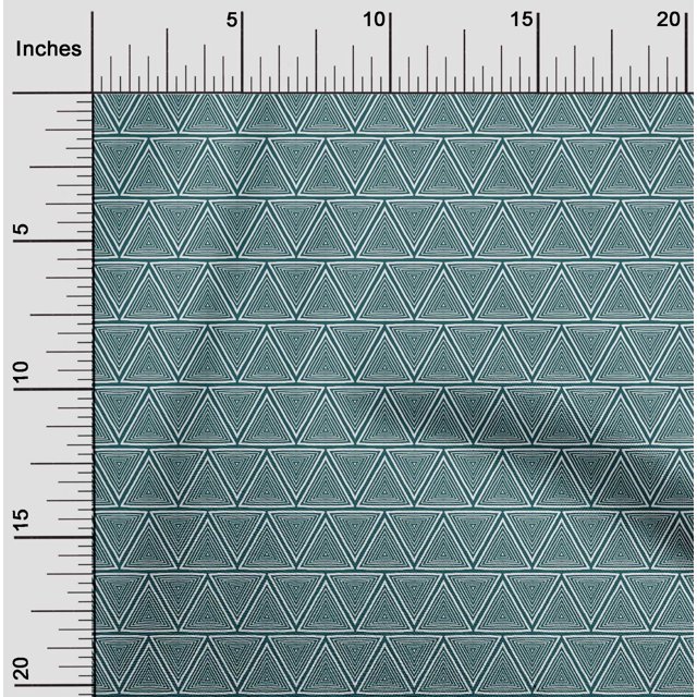 oneOone Tissu Popeline de Coton Imprimé Bloc Triangle au Mètre 56 Pouces de Large