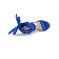 thumbnail image 4 of BLISSFUL STEP Sandales pour Femmes en Faux Suède à Plateforme Compensée à Lacets à Bout Ouvert Bleu Royal 9, 4 of 8