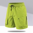 thumbnail image 4 of Sentmoon Cargo Shorts for Men Elastic High Waist Athletic Shorts with Zipper Pockets Men Loose Drawstring Solid Color 2025 Summer Golf Shorts Trendy for Sports Practice Green M, 4 of 5
