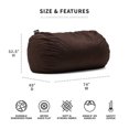 thumbnail image 2 of Big Joe Foam Beanbag Media Lounger Chair Sofa with Washable Cover, Brown, 2 of 7