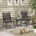 thumbnail image 2 of Outsunny Outdoor Bistro Set Small Patio Set w/ Foldable Chairs, Black, 2 of 10