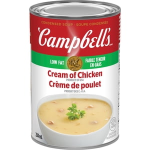 Crème condensée à faible teneur en gras de la soupe de poulet, stable sur le plateau