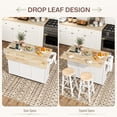 thumbnail image 4 of HOMCOM Mobile Kitchen Island with Power Outlet Drop Leaf Kitchen Cart White, 4 of 9