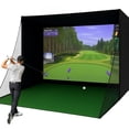 thumbnail image 1 of RXFSP Enceinte de Simulateur de Golf avec Écran d'Impact HD - Écran de Projection 4:3, Filets à Tige pour Entraînement de Golf Intérieur avec Vraies Balles, 1 of 9