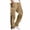 Khaki, variant on CFLVAEK Cargo Tactical Pants for Men with Multi Pockets Fashion Color Block Print Hiking Outdoor Cargo Pant Casual Drawstring Elastic Waist Wide Leg Pant White M