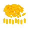 thumbnail image 1 of Unique Bargains 50 Pcs Capuchons d'Extrémité en Caoutchouc 5 mm Couvre-Vis en PVC Vinyle Protecteur de Filetage Rond Capuchons d'Étagère en Fil Jaune, 1 of 5