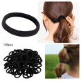 thumbnail image 2 of 100PC Elastic Black Hair Bands Polyester Material No Damage and Durable, 2 of 8