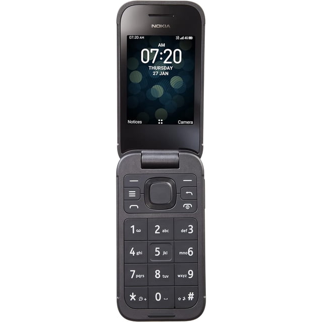 Téléphone Cellulaire Déverrouillé Original Nokia (N139DL) 2720 Flip GSM 4G/5GLTE KaiOS MicroSDHC Remis à Neuf