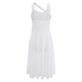 thumbnail image 2 of Yeahdor Costume de Danse Lyrique pour Filles Enfants Moderne Contemporain Ballet Latin Sans Manches Robe en Chiffon Blanc 6, 2 of 7