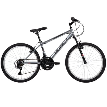 Huffy 24” Rock Creek Mountain Bike, Fits Riders 58” - 70”, Gray, Youth, Boy’s