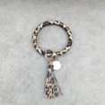 thumbnail image 3 of Tendance Mode Bracelet en Cuir Simple Grand avec Pompons Porte-Clés Bijoux, 3 of 9