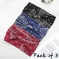 thumbnail image 2 of Boho Bandeau Headbands Wide knotted Floral Printed Head Bands, 2 of 4
