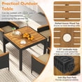 thumbnail image 2 of Gymax 5PCS Dining Table Set for 4 Rattan Conversation Set w/ Umbrella Hole Patio, 2 of 6