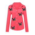 thumbnail image 4 of Pompotops Mode Décontractée Printemps Été Imprimé Floral Manches Longues Blouses & Chemises en Solde, 4 of 6