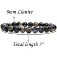 thumbnail image 2 of Natural Llanite Gemstone 8mm Round Beads Stretch Bracelet 7" Unisex, 2 of 4