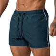 thumbnail image 2 of QATAINLAV Back to College Sales, Mens Breathable Quick Dry Workout Gym Shorts Casual Split Side Athletic Running Shorts Drawstring Beach Shorts with Pockets 5 Inch Blue XXL, 2 of 4