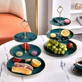 thumbnail image 4 of 3 Tier Dessert Stand with Gold Rim, Multi-Tier Fruit Bowl and Snack Tray for Parties, Afternoon Tea, or Coffee Table Decor, 4 of 6