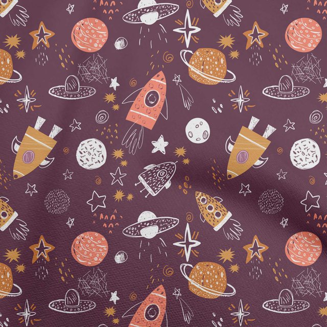oneOone Velvet Wine Purple Fabric Galaxy Craft Projects Decor Fabric Printed By The Yard 58 Inch Wide
