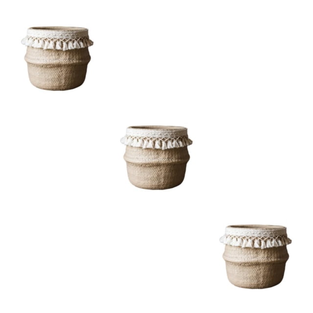 relayinert Hanging Basket Rattan Easy Application For Balcony And Garden Plants Eco-friendly Wickerwork Basket Type 1 3Set