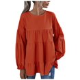 thumbnail image 1 of Babysbule Liquidation Haut d'Été pour Femmes Blouse à Manches Longues Lanterne à Col Rond pour Femmes Hauts, 1 of 8
