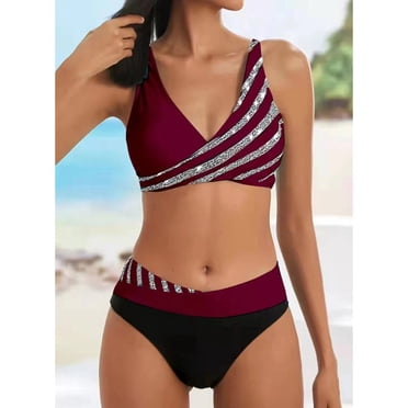 SMihono Bikinis pour Femmes Été Deux Pièces Maillot de Bain d'Été pour Femmes Imprimé Mode Maillot de Bain Tenue de Plage Bikini une-Pièce
