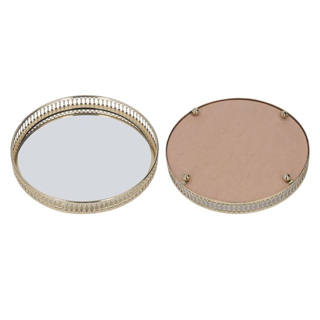 Plateau Miroir, Plateau de Rangement Décoratif Pratique Rond Grand pour la Maison
