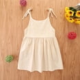 thumbnail image 4 of Robe d'Été à Bretelles pour Tout-Petites Filles Bébé, Mignonne, Couleur Unie, Robe Décontractée, 4 of 9