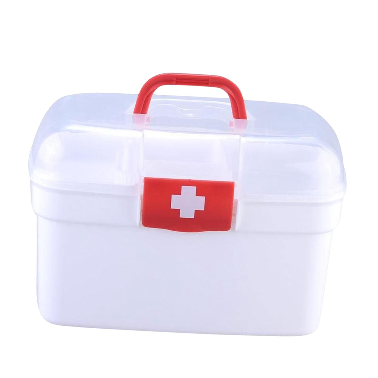 Multi Purpose Family First Aid Medical Box Container Removable Tray Bin Portable L