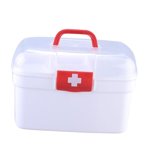 Multi Purpose Family First Aid Medical Box Container Removable Tray Bin Portable L