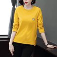thumbnail image 2 of Hauts pour Femmes Manches Longues Mode Décontractée Blouse Imprimée T-Shirt pour Dames, 2 of 3