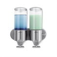 thumbnail image 1 of Simplehuman Double Wall Mount Shower Pump, Shampoo and Soap Dispensers, Stainless Steel, 1 of 7